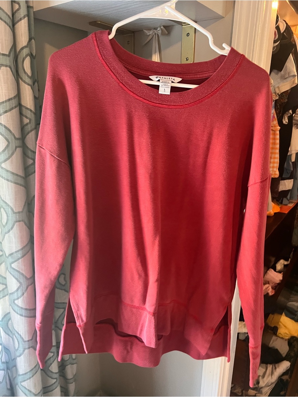 Athleta Women's Crewneck Sweater in Deep Rose